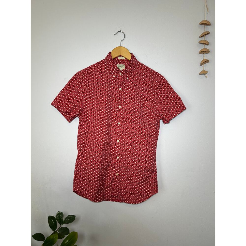 Coral Red J.Crew Secret Wash Slim Fit Casual Short Sleeve Button Down (Men's s)